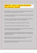 NHM 201 - Exam 1&colon; Review Questions  and answers&comma; verified&sol; &sol; 2024-25 Exam board exam predictions&period; APPROVED&sol; 