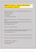 NHM 373- Exam 1&colon; Review Questions  and answers&comma; rated A&plus; &sol; 2024-25 Exam board exam predictions&period; APPROVED&sol; 