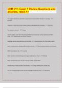 NHM 311&colon; Exam 1 Review Questions and  answers&comma; rated A&plus; &sol; 2024-25 Exam board exam predictions&period; APPROVED&sol; 