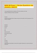NHM 362 Exam 1&colon; Review Questions and  answers&comma; rated A&plus; &sol; 2024-25 Exam board exam predictions&period; APPROVED&sol; 