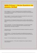 NHM 475 Exam 1&colon; Review Questions and  answers&period; Verified&sol; &sol; 2024-25 Exam board exam predictions&period; APPROVED&sol; 