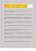 NHM 311 Final Exam Study Guide Questions and answers&comma; verified&sol; &sol; 2024-25 Exam board exam predictions&period; APPROVED&sol; 