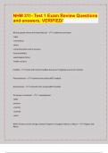 NHM 311- Test 1 Exam Review Questions  and answers&period; VERIFIED&sol; &sol; 2024-25 Exam board exam predictions&period; APPROVED&sol; 