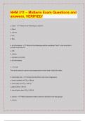NHM 311 &ndash; Midterm Exam Questions and  answers&comma; VERIFIED&sol; &sol; 2024-25 Exam board exam predictions&period; APPROVED&sol; 