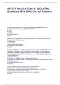 API 571 Practice Exam &num;1 &lpar;SOLVED&rpar; Questions With 100&percnt; Correct Answers&period;