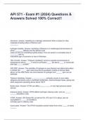 API 571 - Exam &num;1 &lpar;2024&rpar; Questions & Answers Solved 100&percnt; Correct&excl;&excl;
