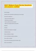 SOCY Midterm Exam Review Questions  and answers&comma; verified&sol; &sol; 2024-25 Exam board exam predictions&period; APPROVED&sol; 