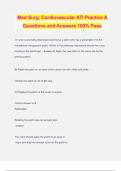 Med Surg&colon; Cardiovascular ATI Practice A Questions and Answers 100&percnt; Pass