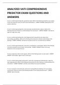 ANALYZED VATI COMPREHENSIVE PREDICTOR EXAM QUESTIONS AND ANSWERS 