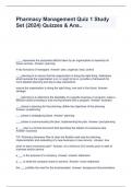 Pharmacy Management Quiz 1 Study Set &lpar;2024&rpar; Quizzes & Ans&period;&period;