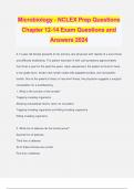 Microbiology - NCLEX Prep Questions Chapter 12-14 Exam Questions and Answers 2024