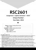 RSC2601 Assignment 1 (ANSWERS) Semester 1 2024 - DISTINCTION GUARANTEED