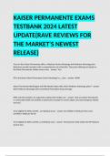 KAISER PERMANENTE EXAMS TESTBANK 2024 LATEST UPDATE(RAVE REVIEWS FOR THE MARKET'S NEWEST RELEASE)