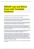 RDHAP Law and Ethics Exam with Complete Solutions 