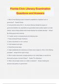 Florida Civic Literacy Examination Questions and Answers