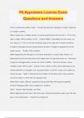 PA Appraisers License Exam Questions and Answers