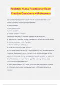 Pediatric Nurse Practitioner Exam Practice Questions with Answers