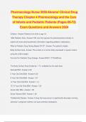 Pharmacology Nurse 3050 Abrams' Clinical Drug Therapy Chapter 4 Pharmacology and the Care of Infants and Pediatric Patients (Pages 69-72) Exam Questions and Answers 2024