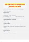 Role of APRN Exam Questions and Answers 100% Pass