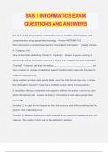 SAS 1 INFORMATICS EXAM QUESTIONS AND ANSWERS