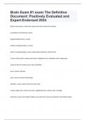 Brain Exam #1 exam The Definitive Document Positively Evaluated and Expert-Endorsed 2024