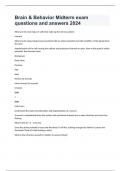 Brain & Behavior Midterm exam questions and answers 2024