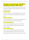 PN Pediatric Nursing Practice 2023&sol;2024 A&vert;Questions and Answers&comma; 100&percnt; Correct