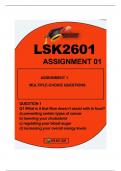 LSK2601 ASSIGNMENT 01 DUE 2024, QUIZZ QUESTIONS & ANSWERS 