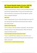 RN Mental Health Online Practice 2023 B&vert; Questions and Answers&comma; 100&percnt; Verified