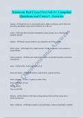 American Red Cross First Aid A&plus; Compiled  Questions and Correct Answers