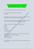 American Red Cross First Aid KEY  Questions and Correct Answers