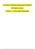 Pilbeams Mechanical Ventilation TEST BANK &comma; 8th Edition by Cairo&comma; Chapters 1 - 23 