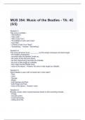 MUS 354 Music of the Beatles - TA 4C (5-5) Questions and Answers