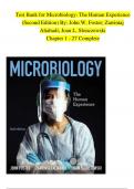 TEST BANK For Microbiology: The Human Experience (Second Edition) By: John W. Foster; Zarrintaj Aliabadi; Chapter 1 - 27 Complete (Verified by Experts)