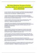 RN Adult Medical Surgical Online  Practice NGN all solutions guaranteed  pass 2024&sol;2025