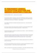 NY INDEPENDENT GENERAL  ADJUSTER EXAM QUESTIONS AND  ANSWERS GURANTEED A PASS 2024