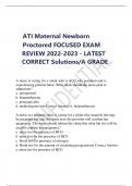2023 ATI Maternal Newborn Proctored exam latest updated exam questions with 100% correct answers with NGN