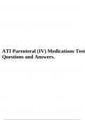 ATI Parenteral &lpar;IV&rpar; Medications Test Questions and Answers&period;