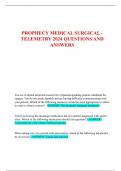 PROPHECY MEDICAL SURGICAL - TELEMETRY 2024 QUESTIONS AND  ANSWERS