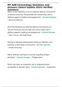 MT AAB Immunology Questions and Answers &lpar;latest Update 2024&rpar; Verified Solutions