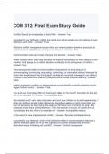 COM 312 Final Exam Study Guide latest updated