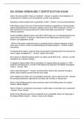 SIX SIGMA GREEN BELT CERTIFICATION EXAM