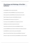Physiology and Histology of the Skin-Esthetics exam questions and answers 2024