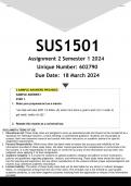 SUS1501 Assignment 2 (FORUM ANSWERS) Semester 1 2024 (602790) - DISTINCTION GUARANTEED
