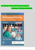 TEST BANK For Professional Nursing Concepts & Challenges, 9th Edition, Beth Black | Complete Chapter's 1 - 16 