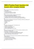 CMCA Practice Exam Questions And Answers 2023&comma; Complete Solution