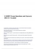 CAMRT Exam Questions and Answers 2023 A+ Graded.