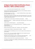 6 Sigma Green Belt Certification Exam Review &vert; 100&percnt; verified correct 