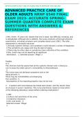 ADVANCED PRACTICE CARE OFOLDER ADULTSNRNP 6540 FINALEXAM 2023- ACCURATE SPRING-SUMMER QUARTER COMPLETE EXAMQUESTIONS WITH ANSWERS &REFERENCES