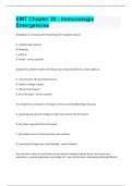 EMT Chapter 20 - Immunologic Emergencies Question and answers latest update 